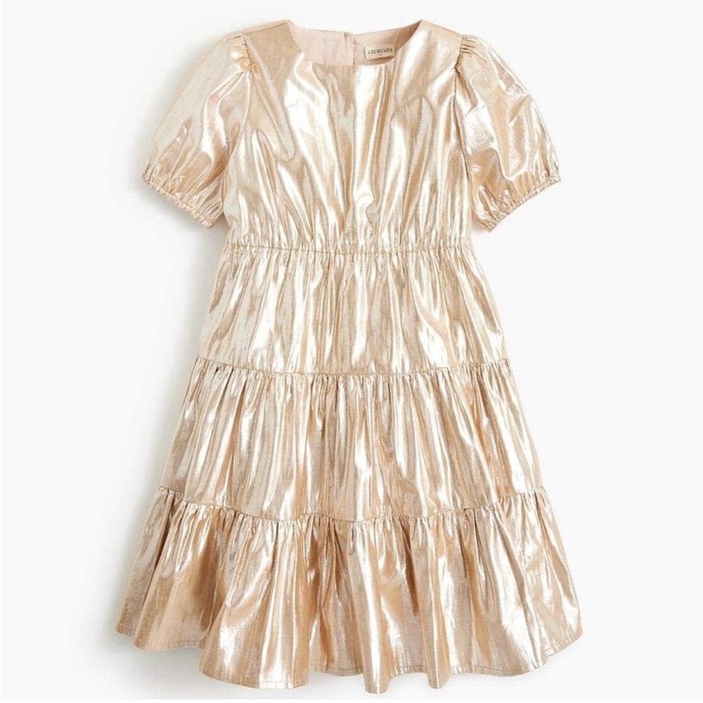 Crewcuts Metallic Gold Kids Dress